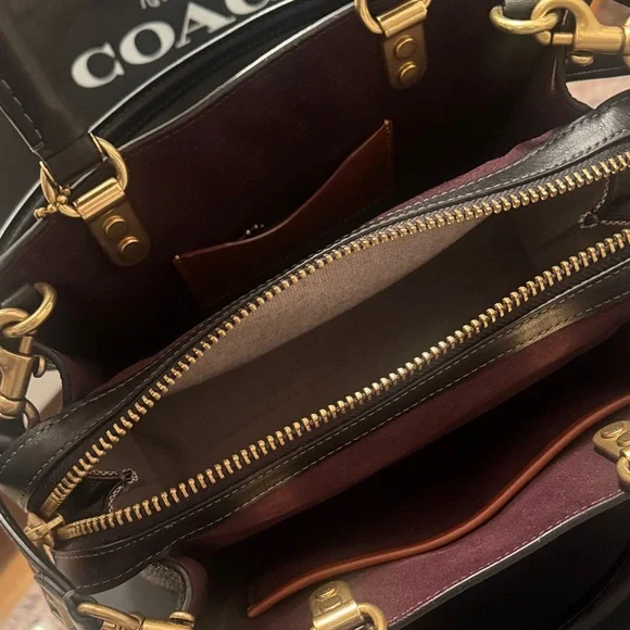 Coach Black Shoulder Bag with Gold Accents - Picture 5 of 12